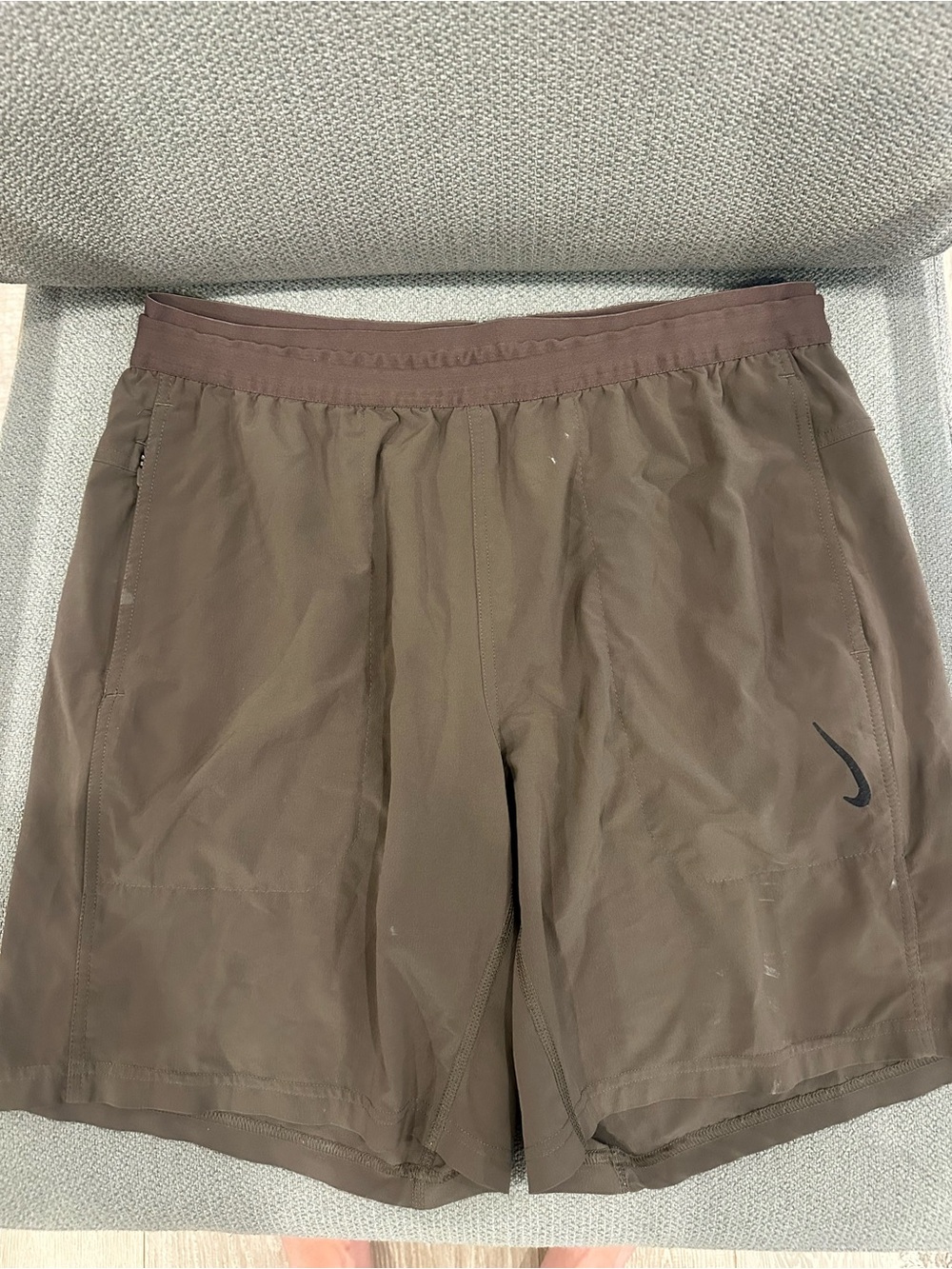 Nike Men’s Brown Athletic Shorts with Black Swoosh